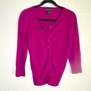 Grace Elements Magenta Button-Front Cardigan | Size M